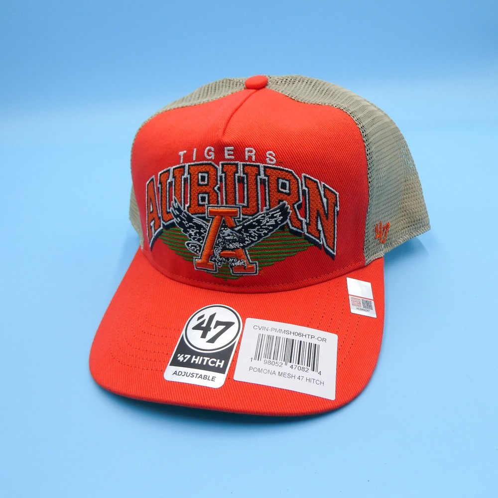 '47 Brand Hat Mens One Size Pomona Mesh 47 Hitch Auburn Tigers Orange Snapback